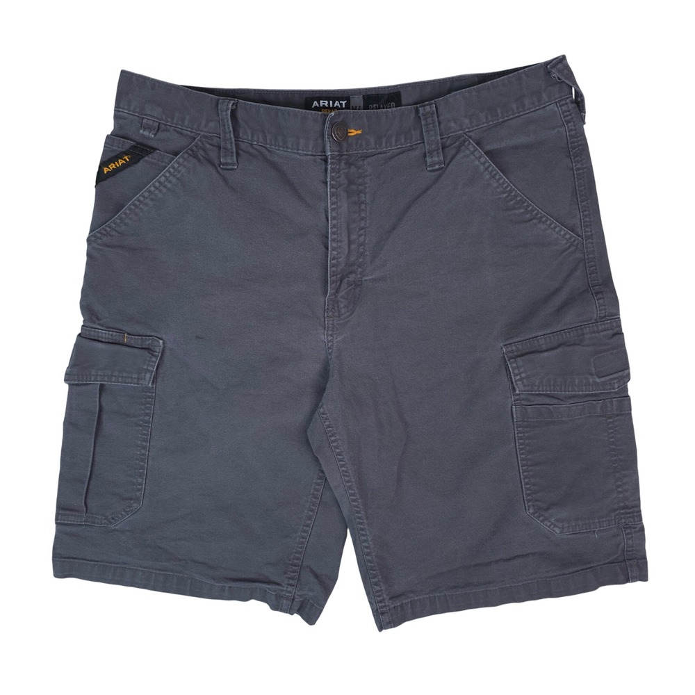 Ariat Cargo Shorts Rebar M4 Relaxed Men 34 Gray Durable Canvas Workwear 10034681